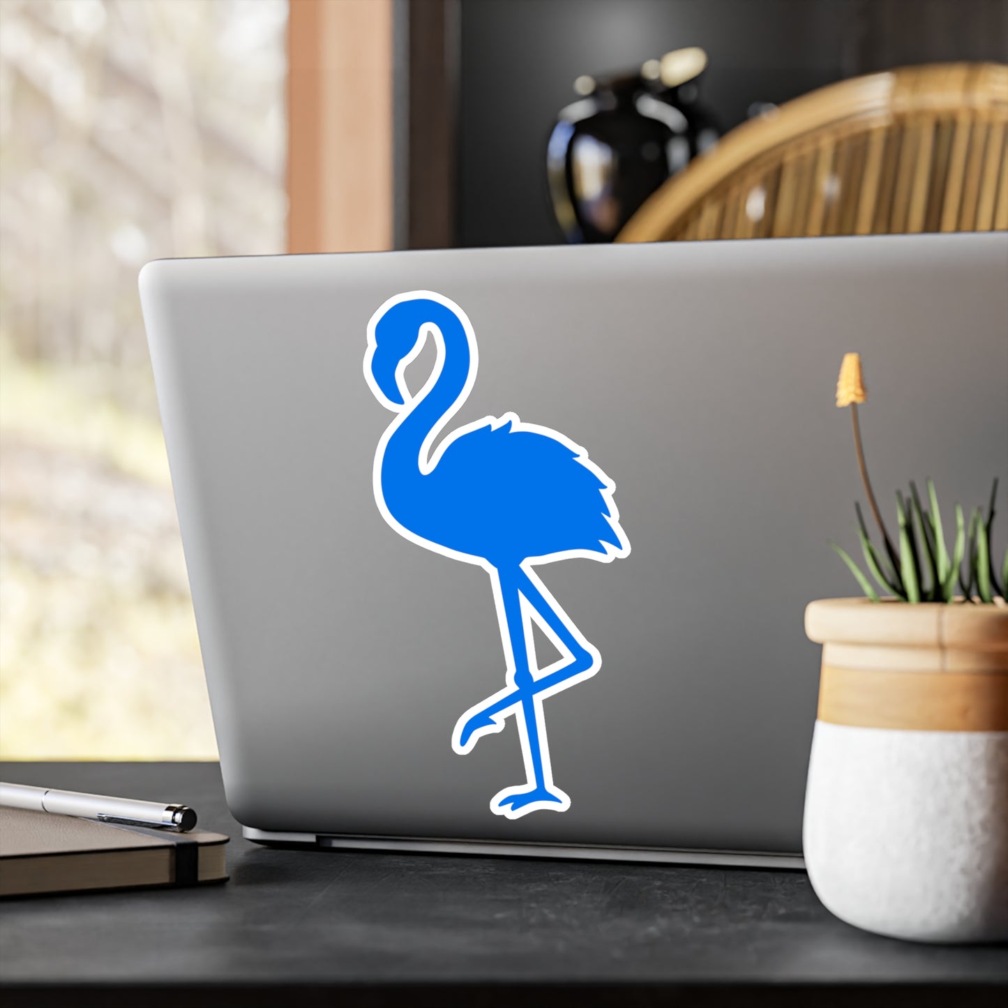 blue flamingo - kamala harris - discreet support - Vinyl Decal Sticker - water and UV resistant