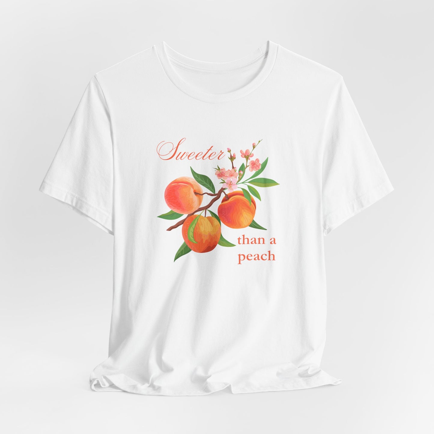 Sweeter than a Peach, Softer than a Kitten - Bella Canvas Unisex Jersey T-Shirt | Graphic Tee for Cat Lovers, Gifts for Her, Birthday Present, Casual Wear, Peach and Kitten Designs