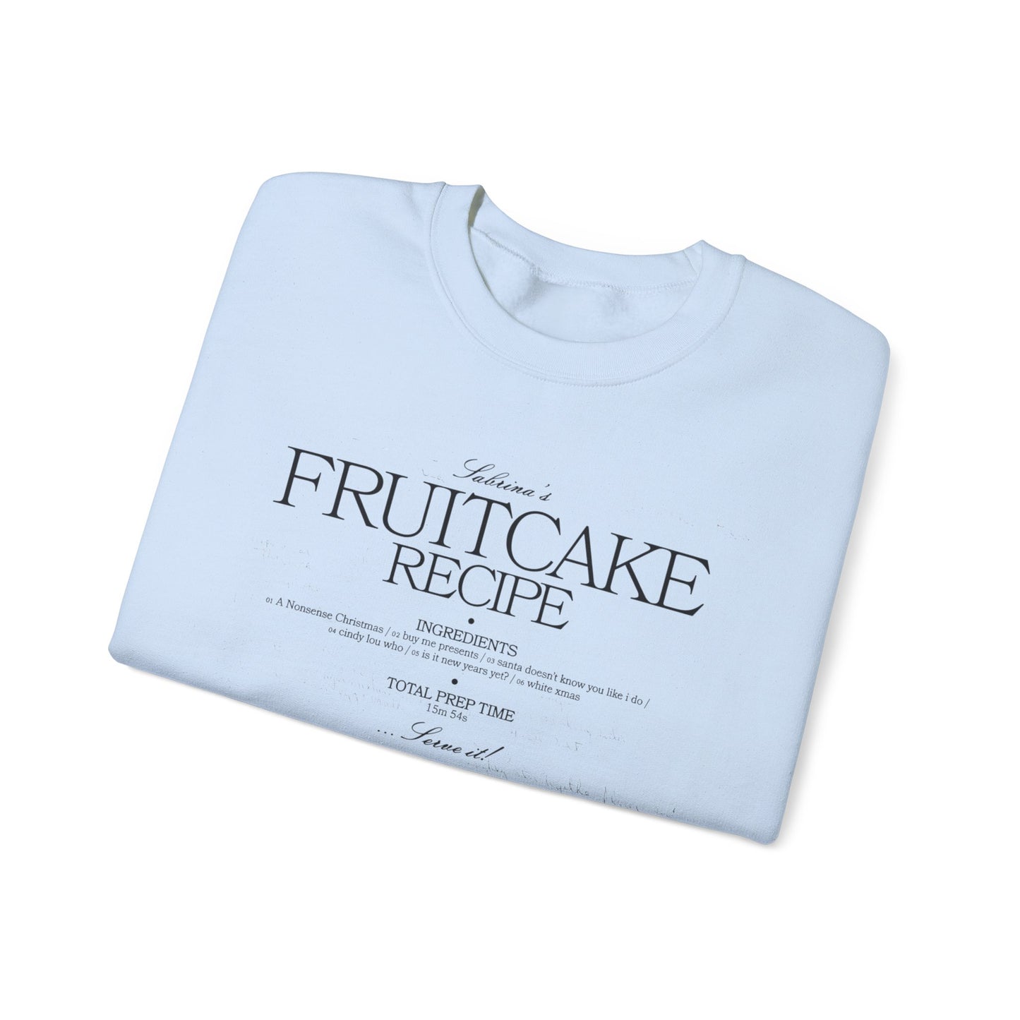 fruitcake recipe with handwriting - Unisex Heavy Blend™ Crewneck Sweatshirt