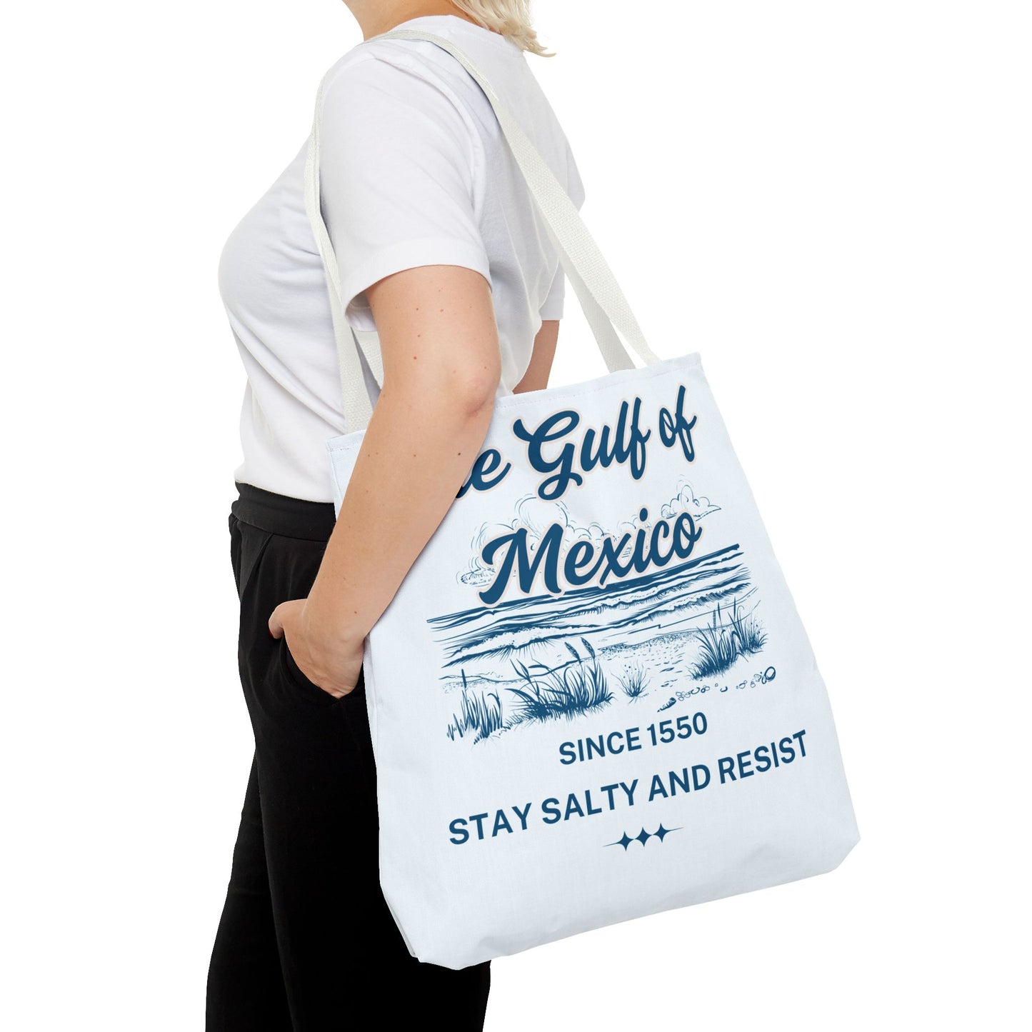 Beach-Themed Tote Bag, Gulf of Mexico Design, Nautical Carryall, Summer Essential, Gift for Beach Lovers, Eco-Friendly Bag