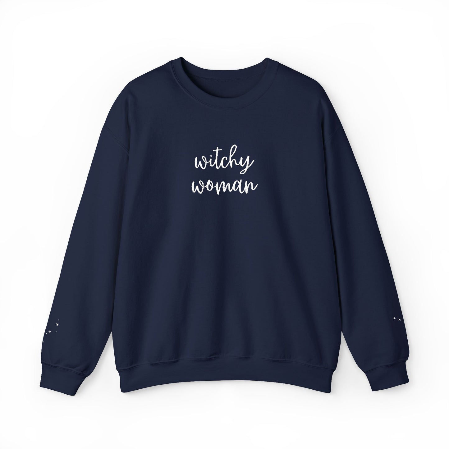 Embroidered Witchy Woman Unisex Heavy Blend™ Crewneck Sweatshirt