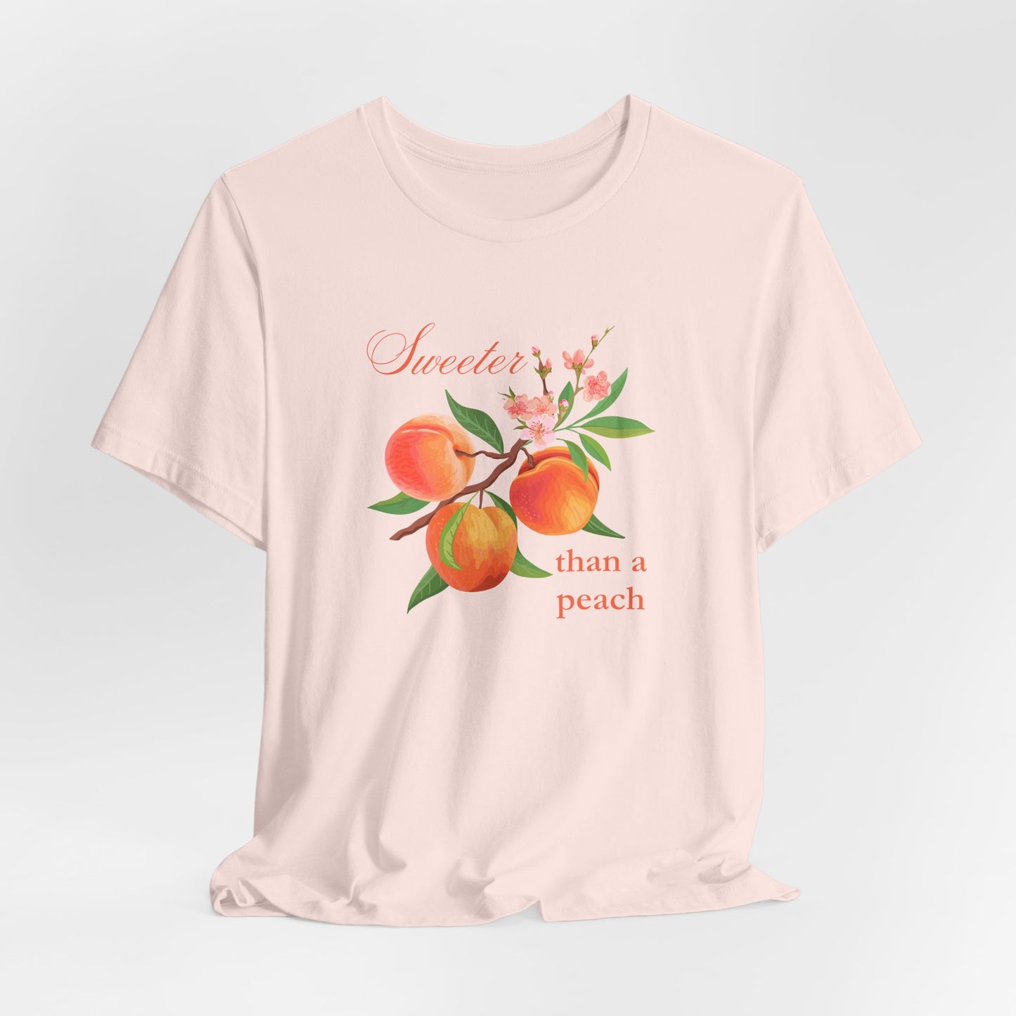 Sweeter than a Peach, Softer than a Kitten - Bella Canvas Unisex Jersey T-Shirt | Graphic Tee for Cat Lovers, Gifts for Her, Birthday Present, Casual Wear, Peach and Kitten Designs