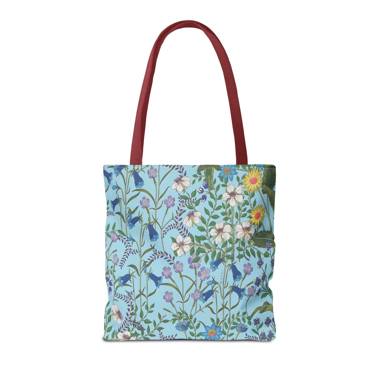 Floral Pattern Tote Bag "Flora Blue" - Vibrant Garden Style for Everyday Use