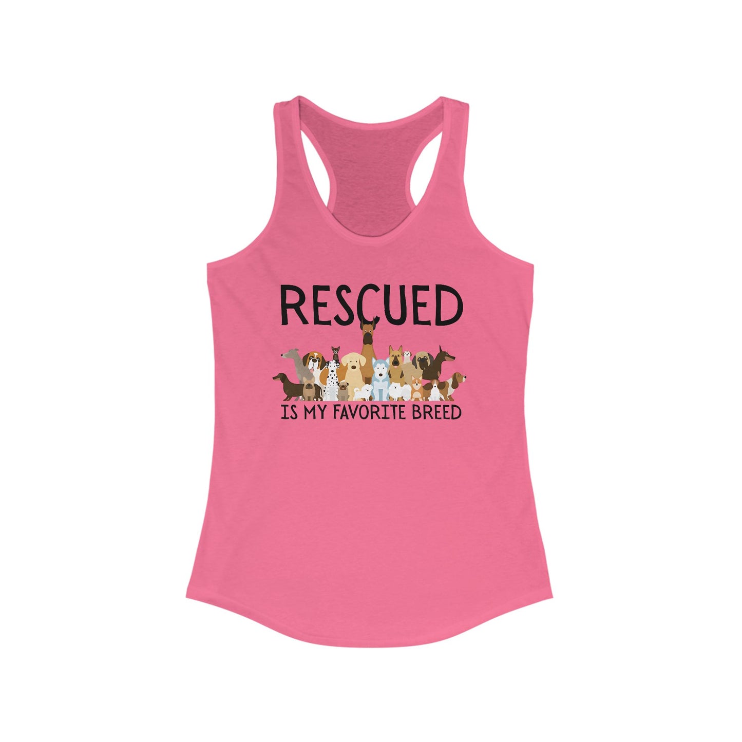 Rescued is My Favorite Breed Tank Top, Animal Lover Gift, Dog Rescue Shirt, Casual Summer Apparel, Pet Adoption Support Top