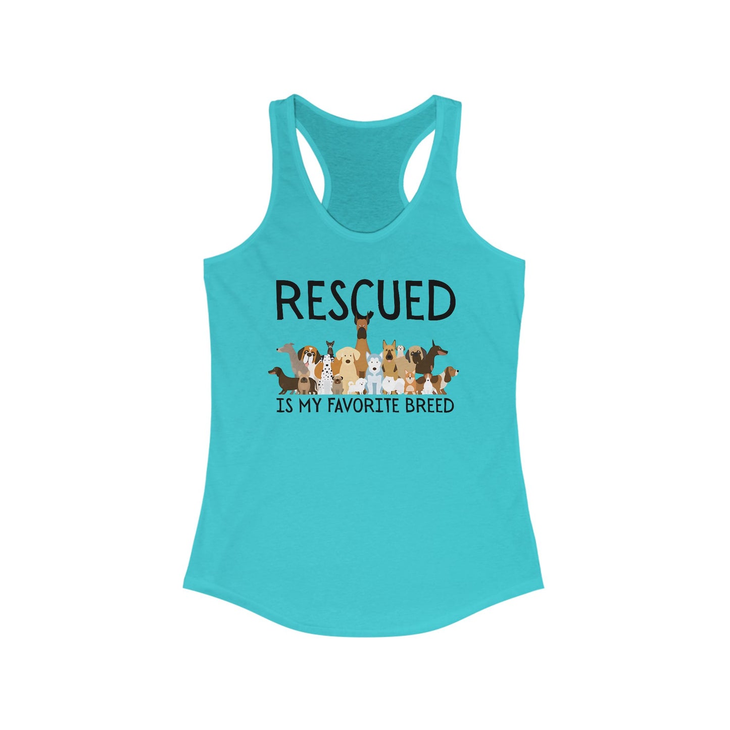 Rescued is My Favorite Breed Tank Top, Animal Lover Gift, Dog Rescue Shirt, Casual Summer Apparel, Pet Adoption Support Top