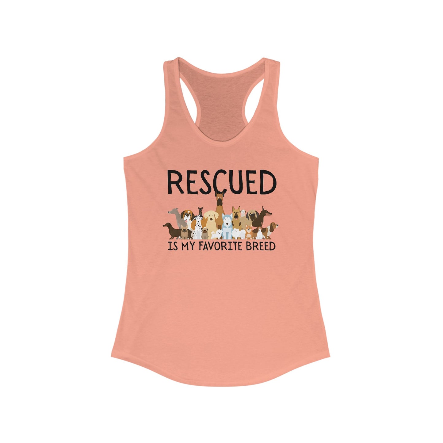 Rescued is My Favorite Breed Tank Top, Animal Lover Gift, Dog Rescue Shirt, Casual Summer Apparel, Pet Adoption Support Top