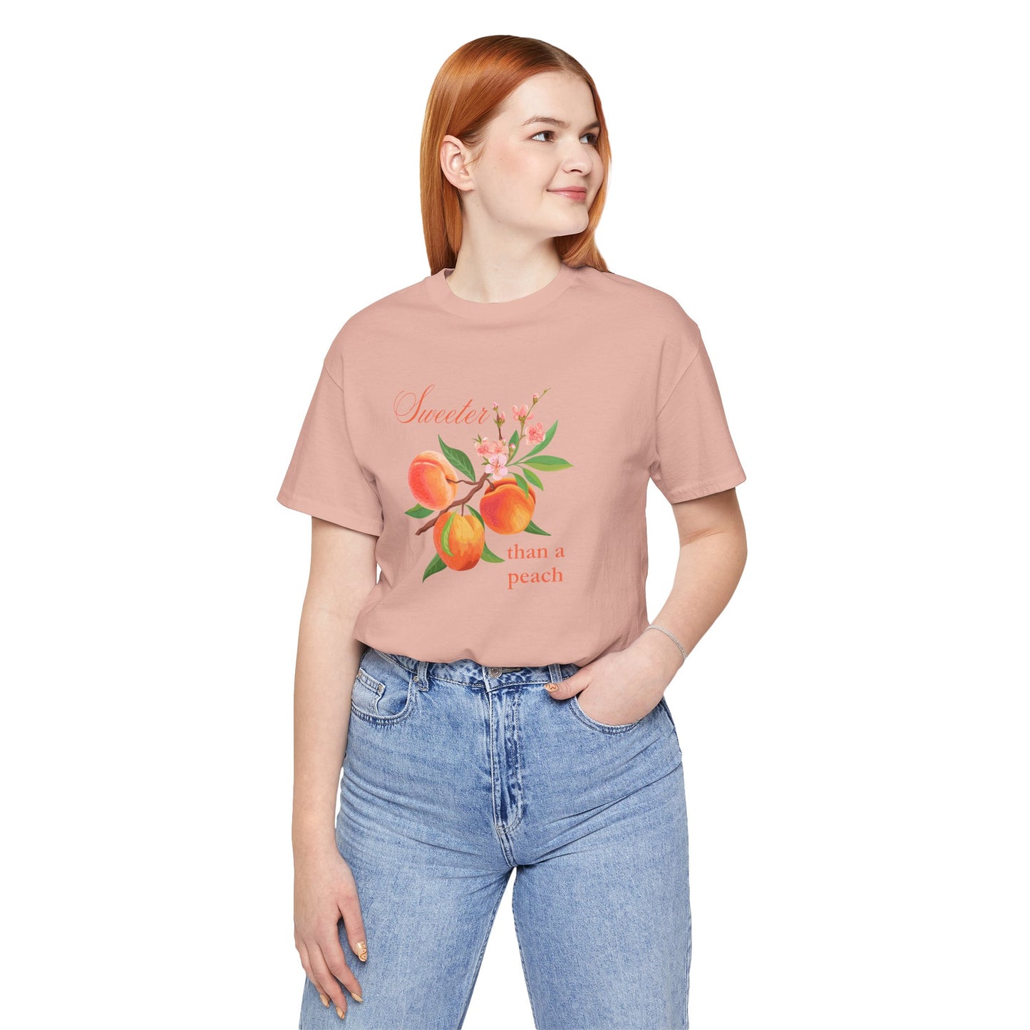 Sweeter than a Peach, Softer than a Kitten - Bella Canvas Unisex Jersey T-Shirt | Graphic Tee for Cat Lovers, Gifts for Her, Birthday Present, Casual Wear, Peach and Kitten Designs