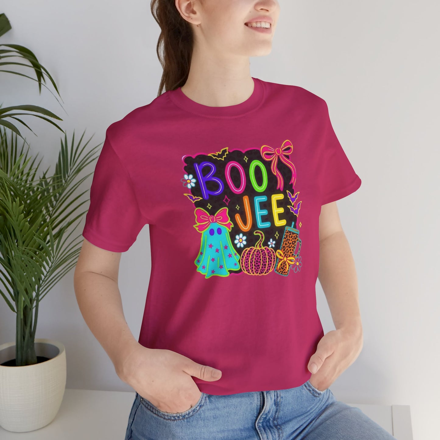 Boo Jee Halloween Tee, Festive Fall Shirt, Spooky Ghost Design, Unisex Halloween Apparel, Cute Pumpkin Graphic Tee