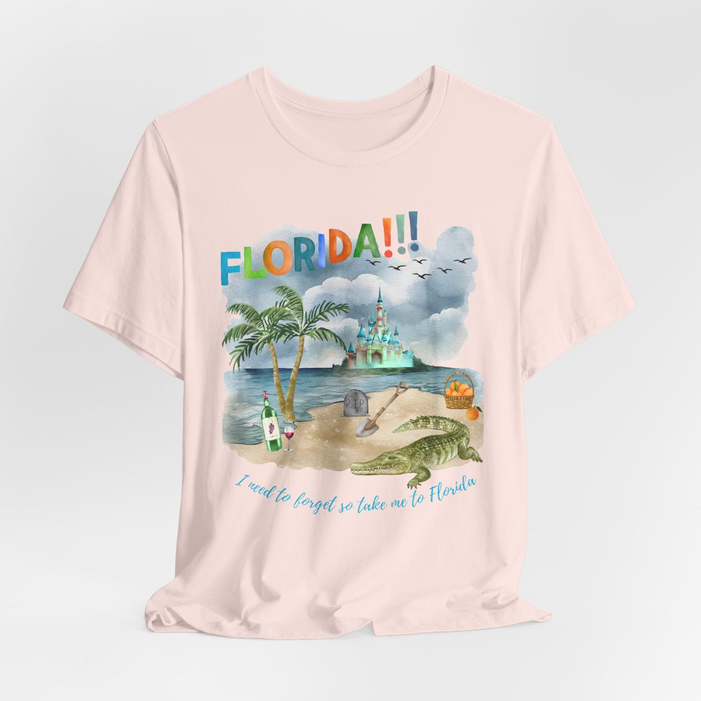 FLORIDA!!! Watercolor Print - Unisex Jersey Short Sleeve Tee