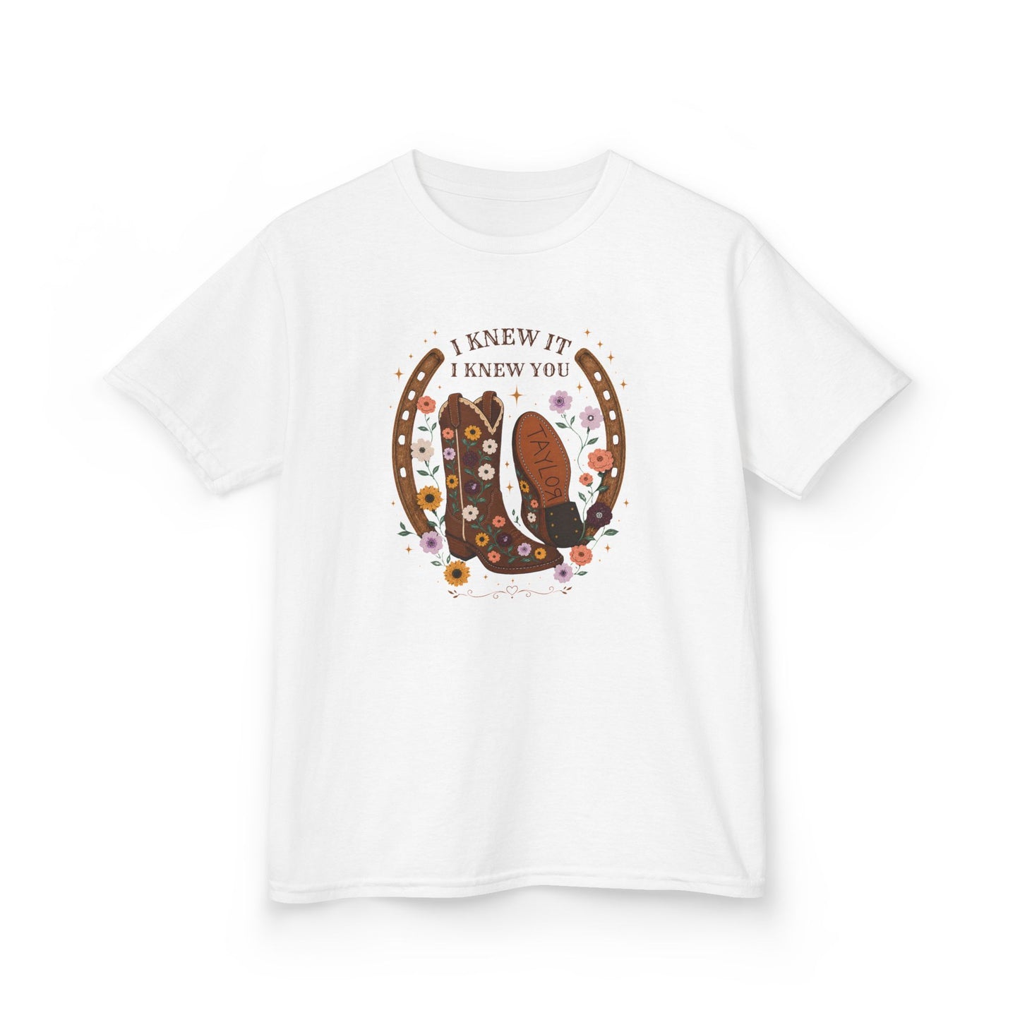 Kids T-Shirt — Cute Boots Design I knew you