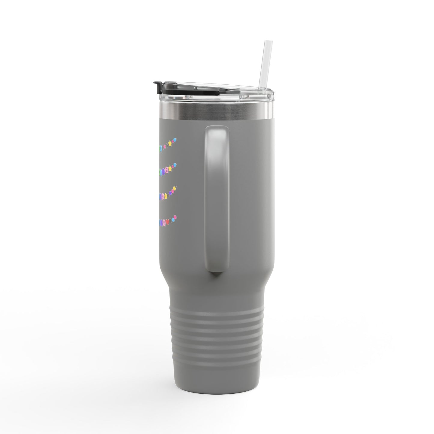 Shade Never Made Anybody Less Gay - PRIDE - Insulated Travel Mug, 40oz | Perfect for Road Trips, Work, Gifts, and Eco-Friendly Living, Straw Included
