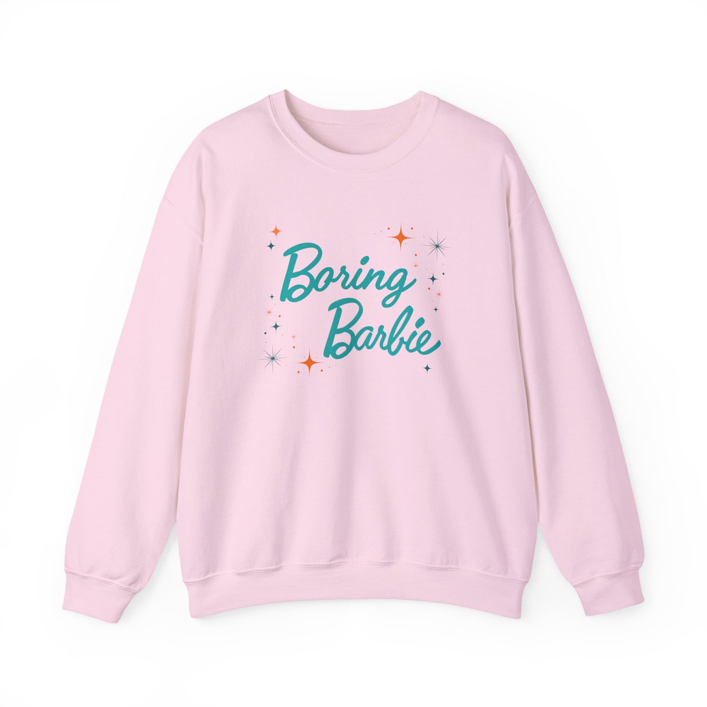 Boring Barbie with stars - Gildan Crewneck Sweatshirt, Cozy Sweatshirt, Unisex Apparel, Gift for Barbie Fans, Casual Wear, Trendy Fashion