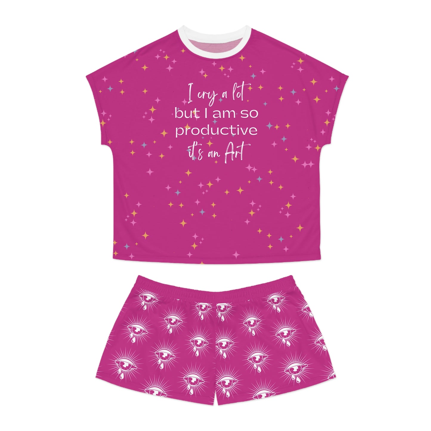 I cry a lot but I am so productive, it's an art - Women's Short Pajama Set