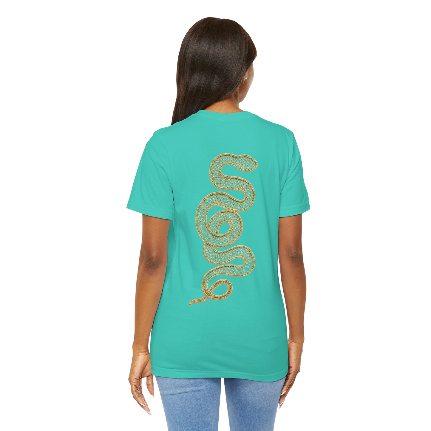 Gold Snake Graphic Tee - Island Breeze