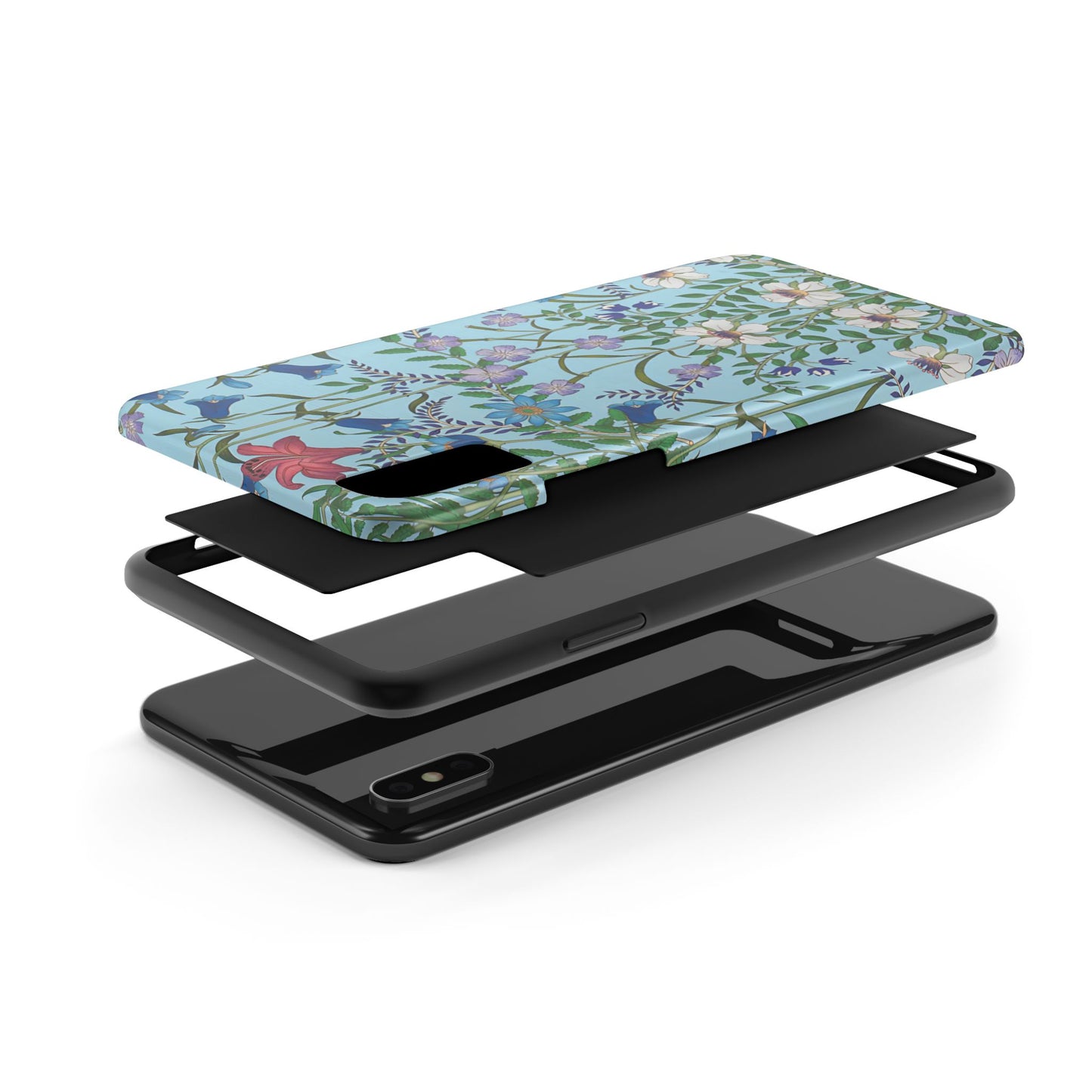 Vibrant Floral Tough Phone Case "Flora Blue"- Durable Protection for Your Device