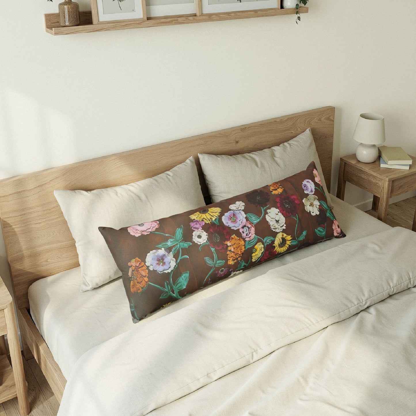 Acoustic Piano Floral Body Pillow