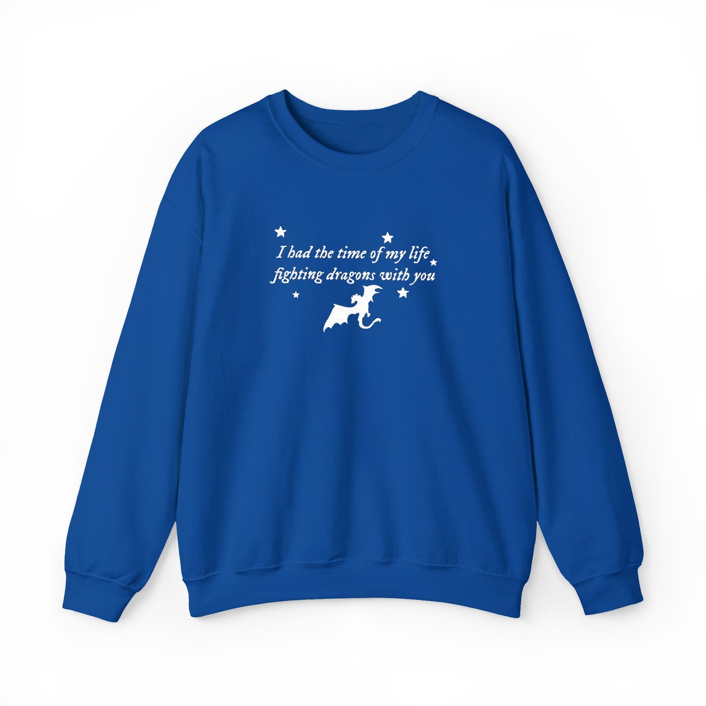 Embroidered Crewneck Sweatshirt — fighting dragons with you