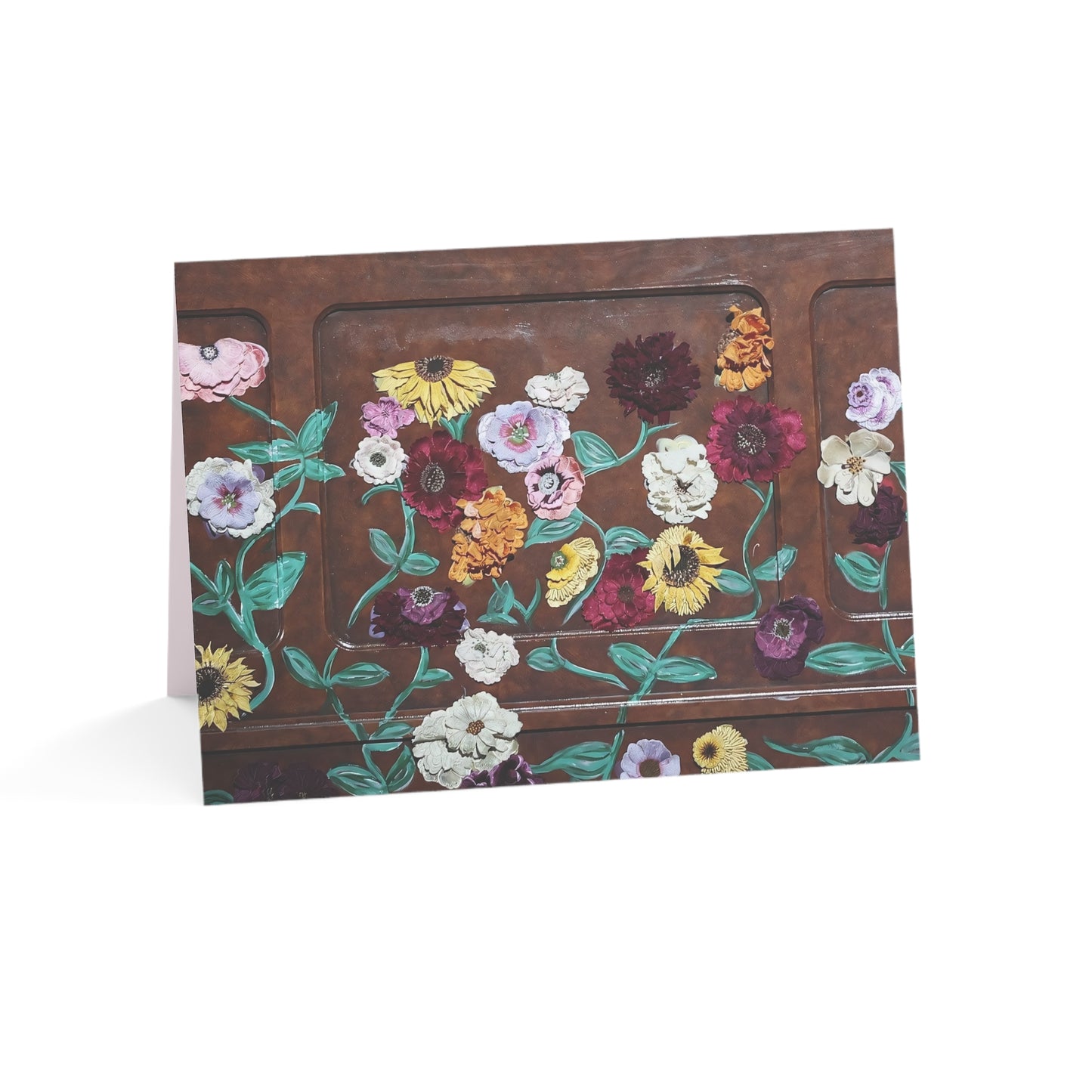 Floral Vintage Panel Greeting Cards — Blank Inside (Pack of 1/10/30/50)