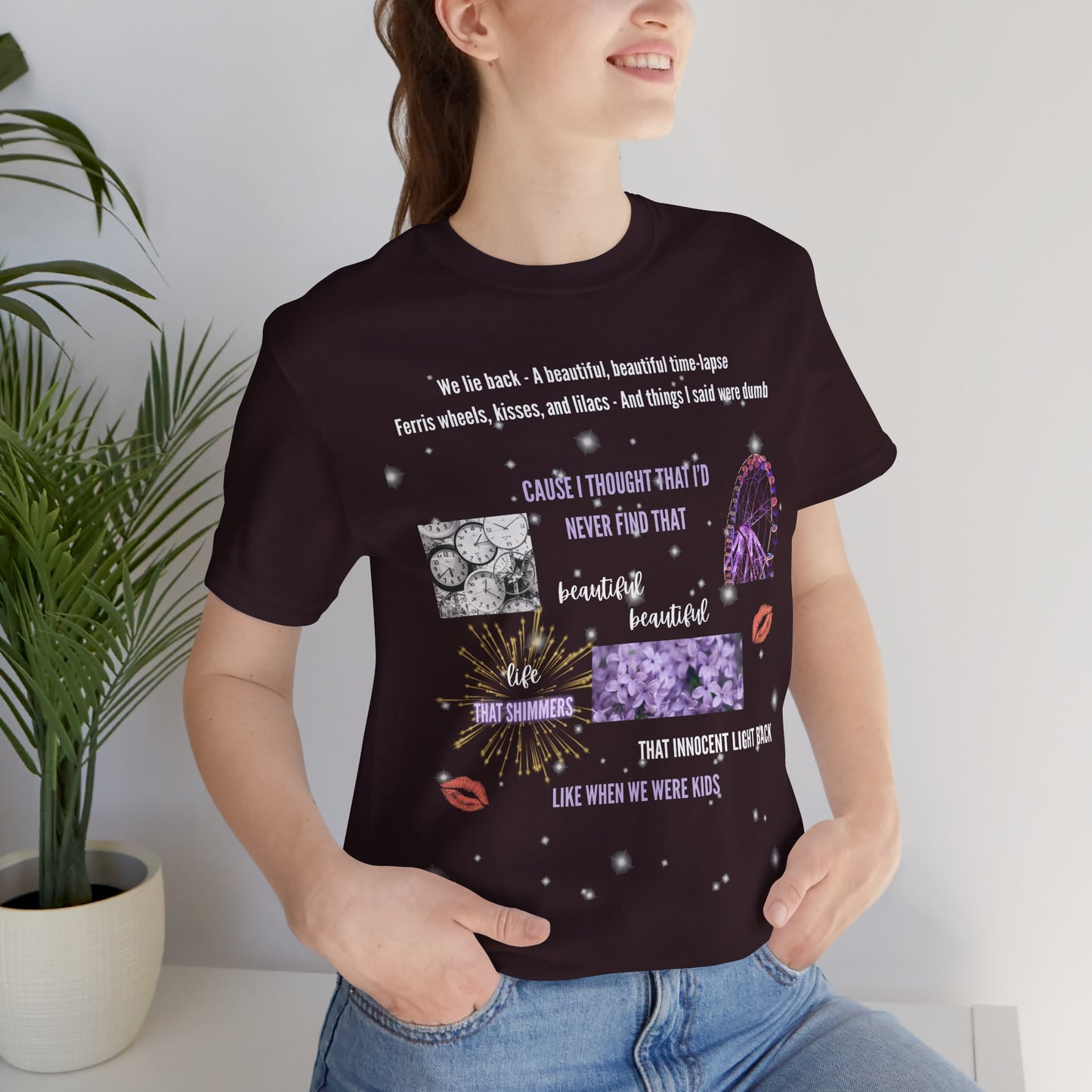 Eldest Daughter Collage Tee, Unisex Short Sleeve Jersey Tee, Motivational Shirt, Perfect Gift for Friends, Positive Vibes Apparel