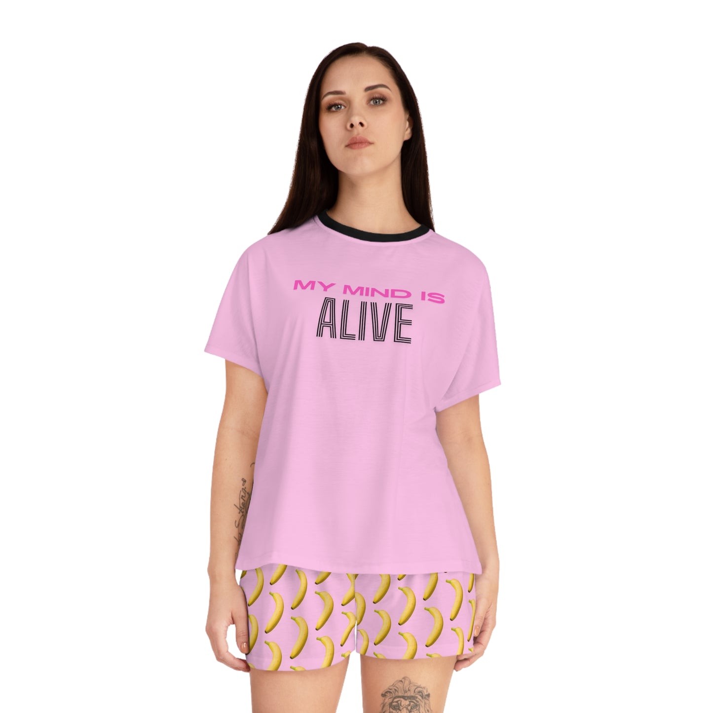 My mind is alive banana - Women's Short Pajama Set (AOP)