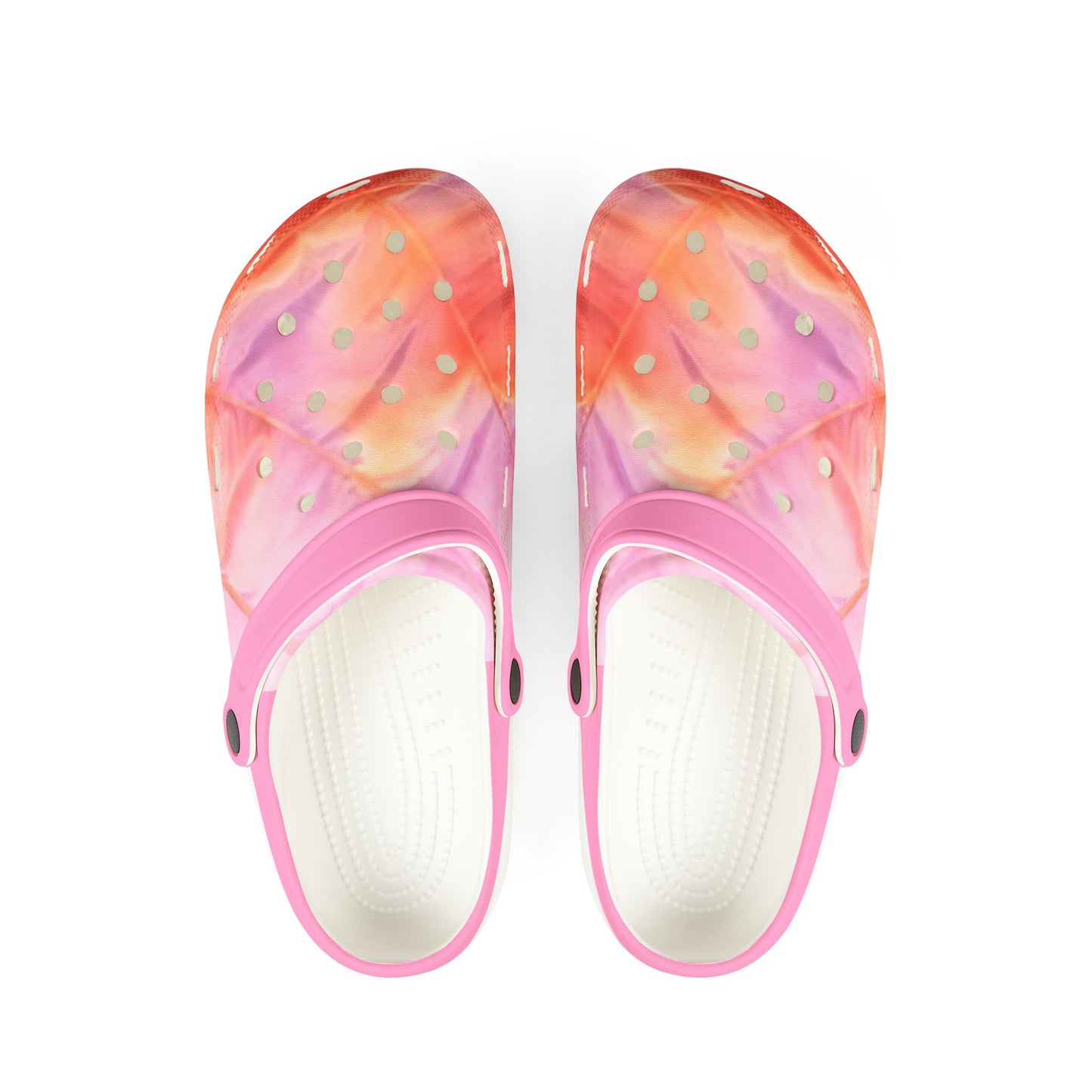 Pink Watercolor EVA Foam Clogs "Miss Americana" — Lightweight Garden & Beach Shoes