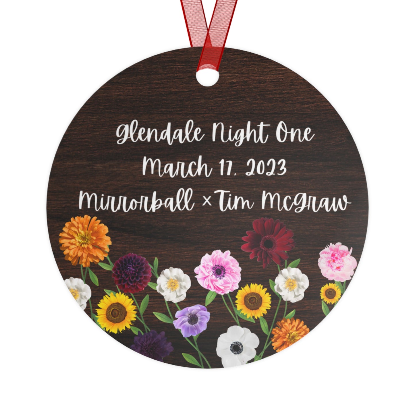 CUSTOMIZABLE Surprise Songs and Concert Date Floral Piano - Metal Ornament