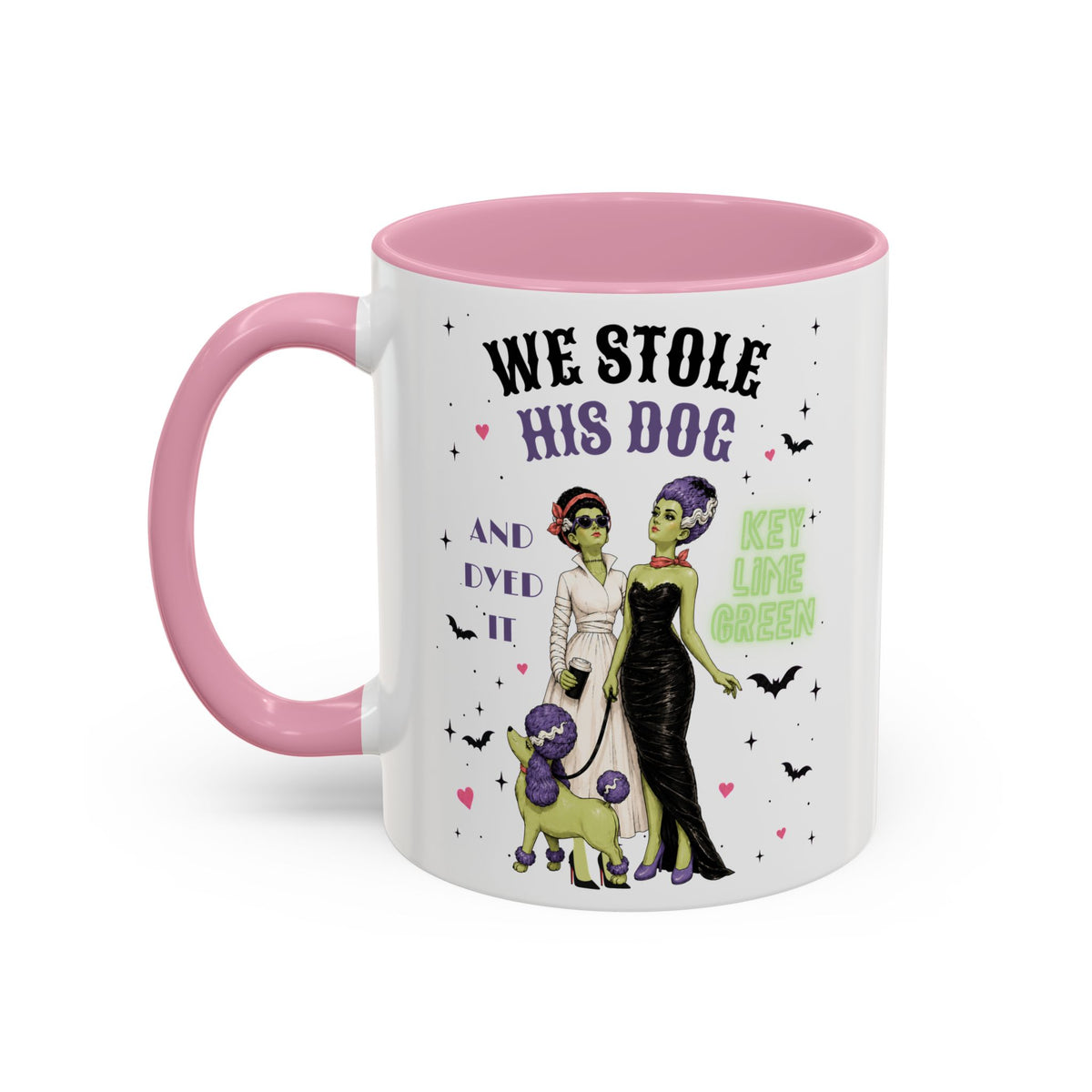 Monster Brides Dog Walk Mug — 11 oz Coffee Cup Lesbian Couple