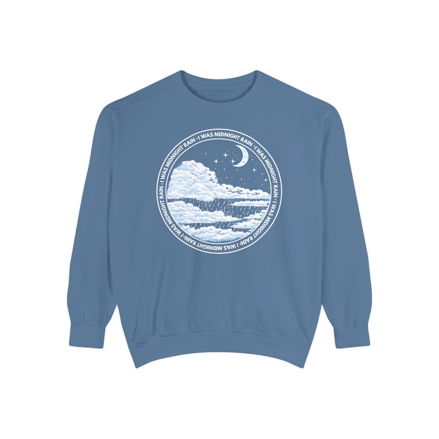 Midnight Rain Comfort Colors Sweatshirt — Night Sky Graphic Crewneck