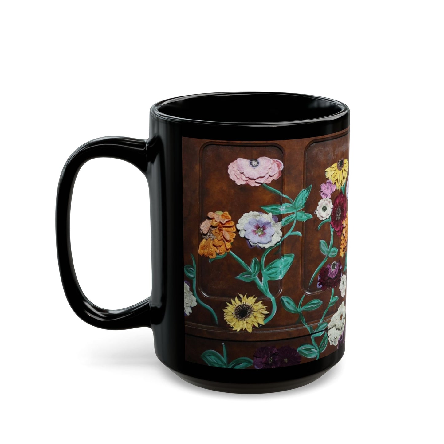 Surprise Song Floral Piano - Black Mug (11oz, 15oz)