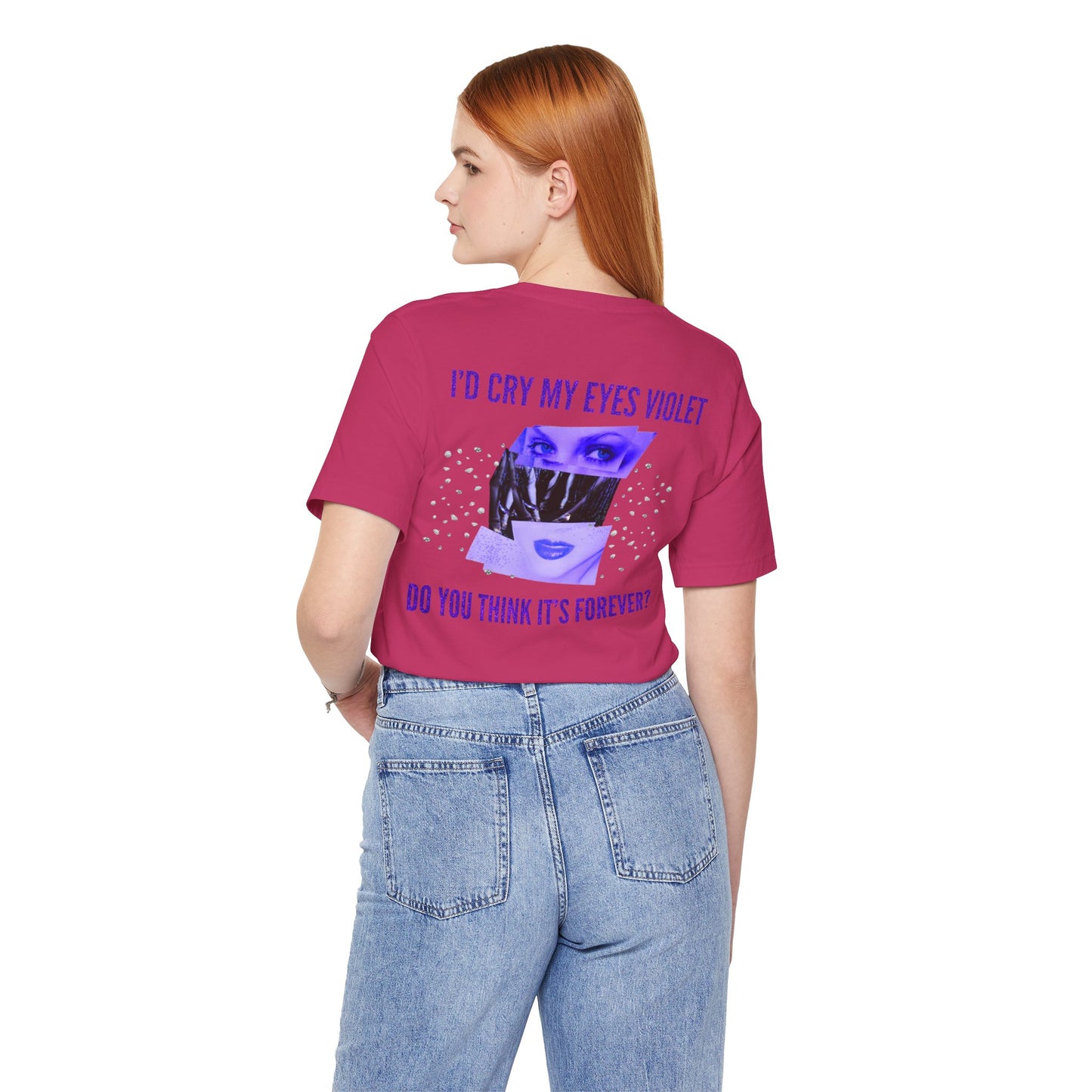 I'd Cry My Eyes Violet Front and Back Unisex Graphic Tee