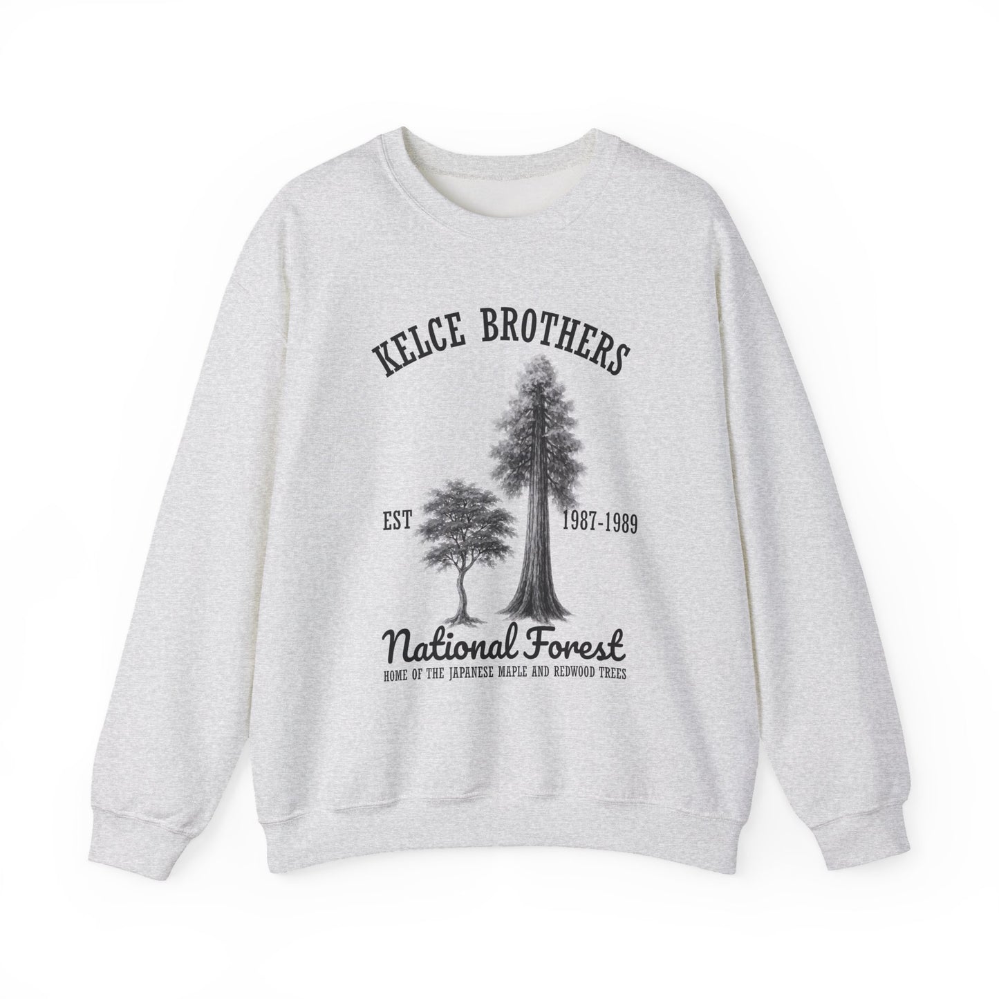 Kelce National Forest Crewneck Sweatshirt - "Kelce Brothers" Vintage Tree Graphic