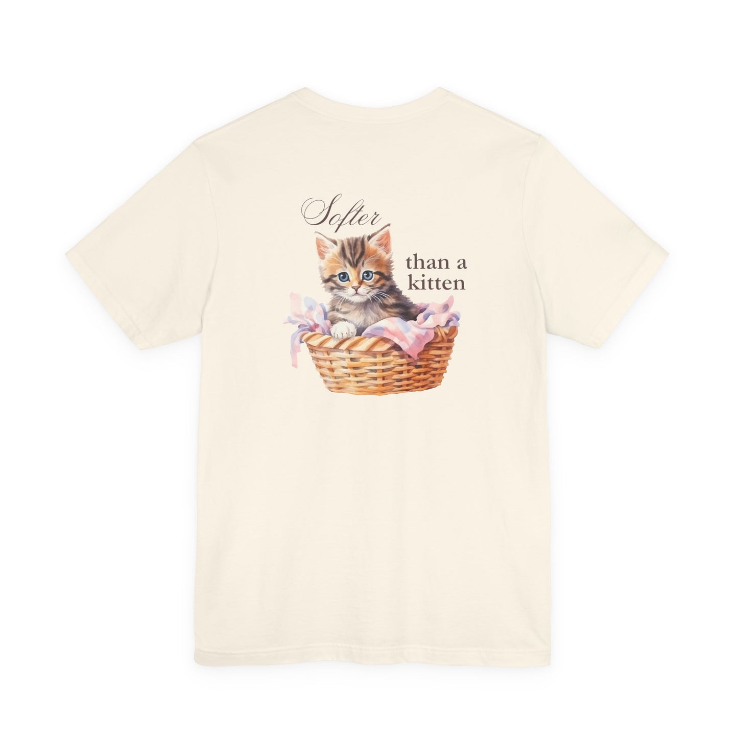 Sweeter than a Peach, Softer than a Kitten - Bella Canvas Unisex Jersey T-Shirt | Graphic Tee for Cat Lovers, Gifts for Her, Birthday Present, Casual Wear, Peach and Kitten Designs