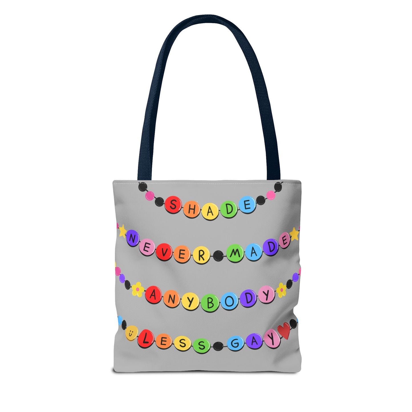 Shade Never Made Anybody Less Gay - Friendship Bracelet Pride - Colorful Pride Tote Bag, LGBTQ+ Shopping Bag, Fun Statement Bag, Gift for Friends, Eco-Friendly Tote
