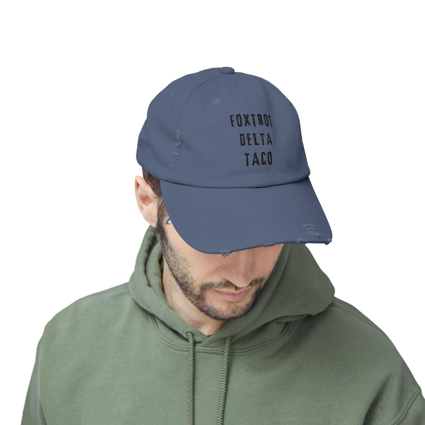 Foxtrot Delta Taco FDT - Anti Trump -Distressed Cap with Fun Slogan – Perfect for Casual Wear, Gifts, Travel, or Everyday Adventures