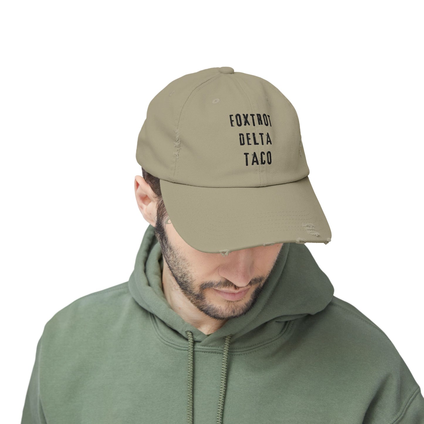 Foxtrot Delta Taco FDT - Anti Trump -Distressed Cap with Fun Slogan – Perfect for Casual Wear, Gifts, Travel, or Everyday Adventures