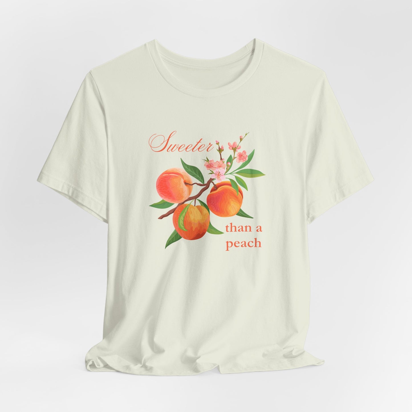Sweeter than a Peach, Softer than a Kitten - Bella Canvas Unisex Jersey T-Shirt | Graphic Tee for Cat Lovers, Gifts for Her, Birthday Present, Casual Wear, Peach and Kitten Designs