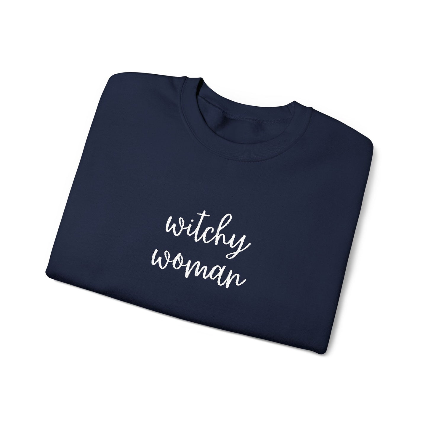 Embroidered Witchy Woman Unisex Heavy Blend™ Crewneck Sweatshirt