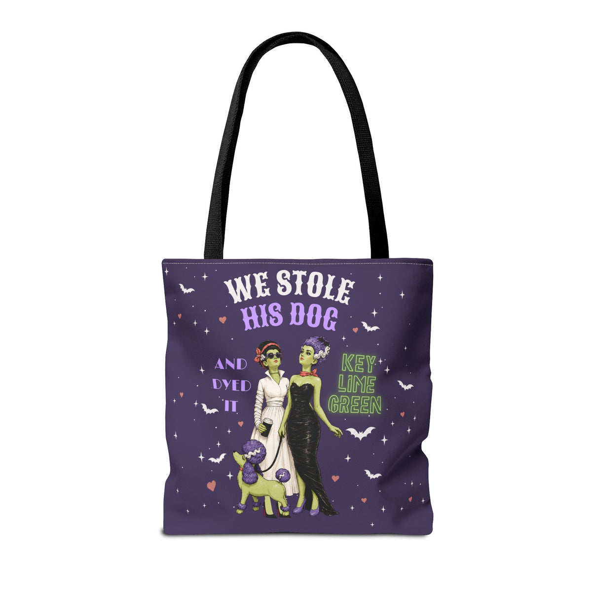 Gothic Brides Tote Bag — Retro Monster Dog Walk Design