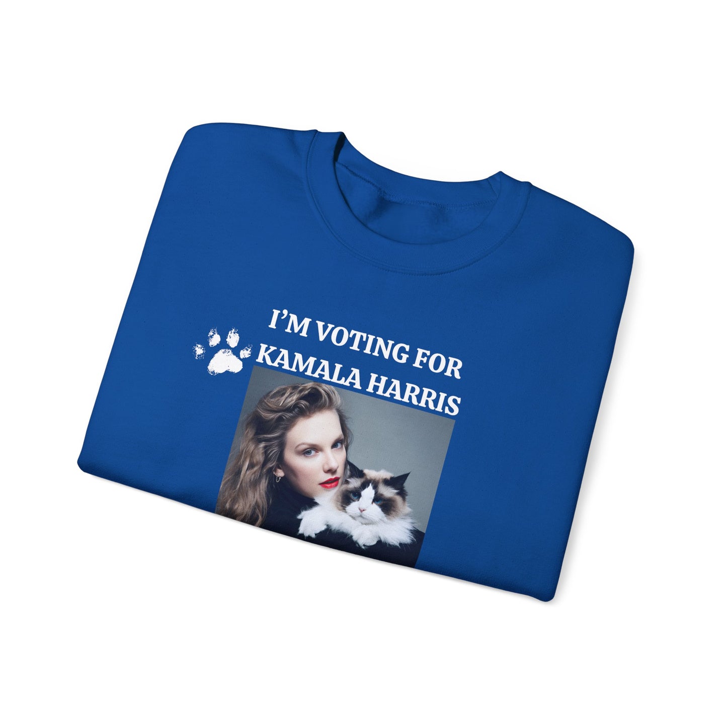 I'm voting for Kamala Harris - with love and hope, childless cat lady - Swifties for Harris - Unisex Heavy Blend™ Crewneck Sweatshirt