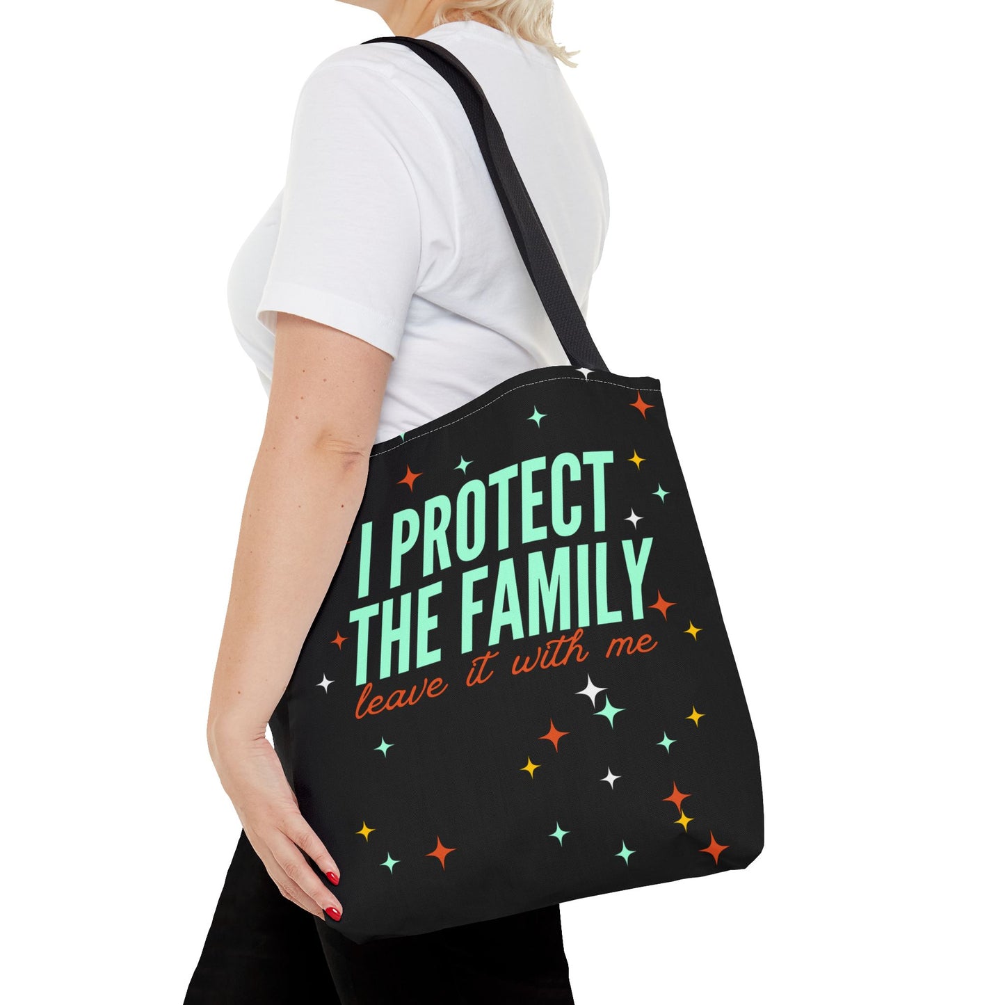 I Protect The Family Tote Bag — Retro Script