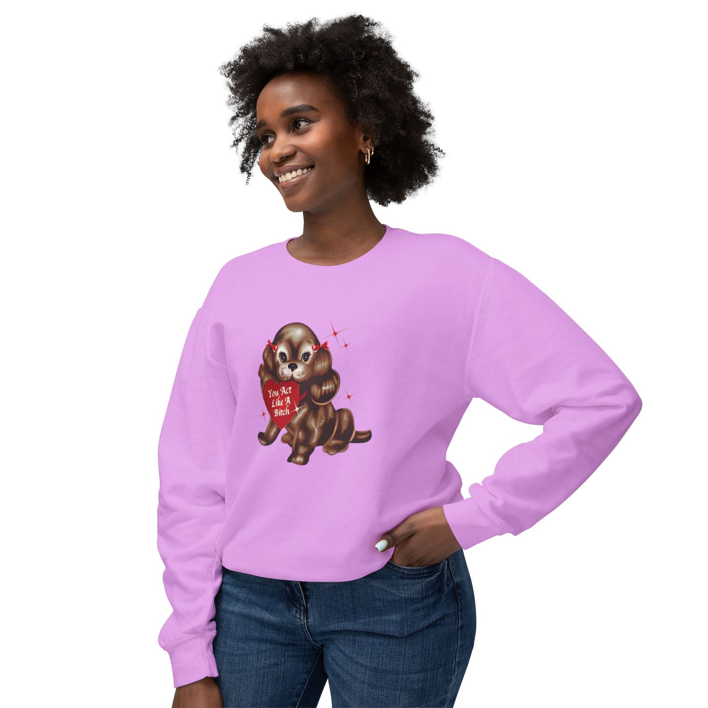 like a bitch - comfort colors - Unisex Lightweight Crewneck Sweatshirt