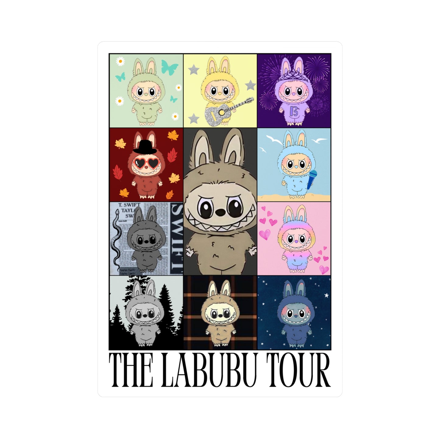 Character Tour Vinyl Sticker, Cute Art Stickers for Laptops, Water Bottles, Dorm Decor, Swiftie Sticker