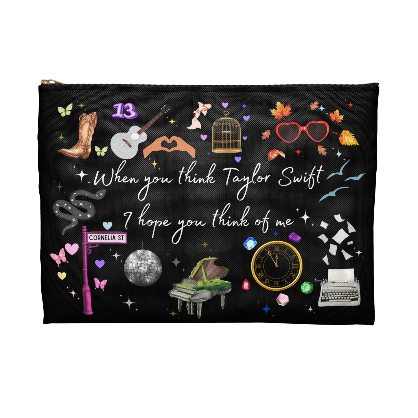 I hope you think of me Accessory Pouch - Perfect Gift for Music Lovers, Keep your Essentials Organized, Concert Bags, Makeup Bag, [...]