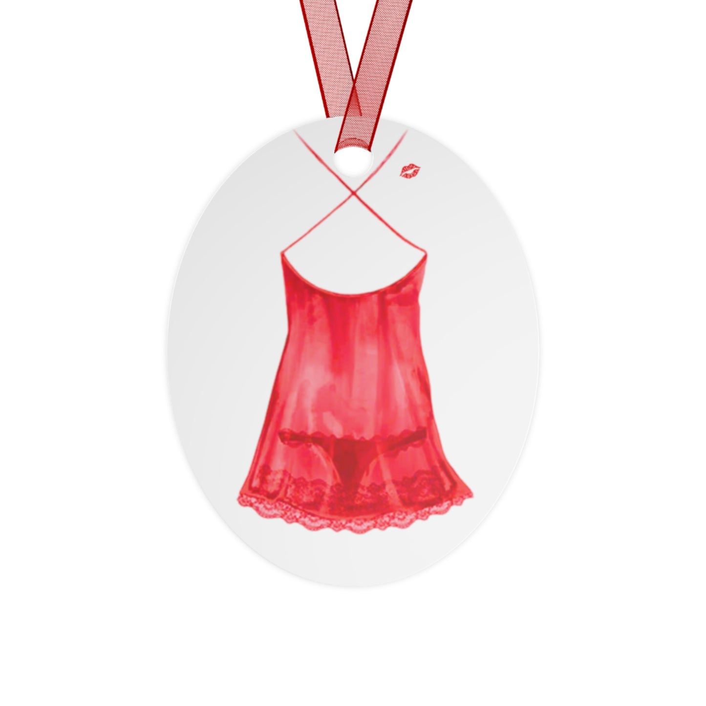 Red Lingerie - Metal Ornament