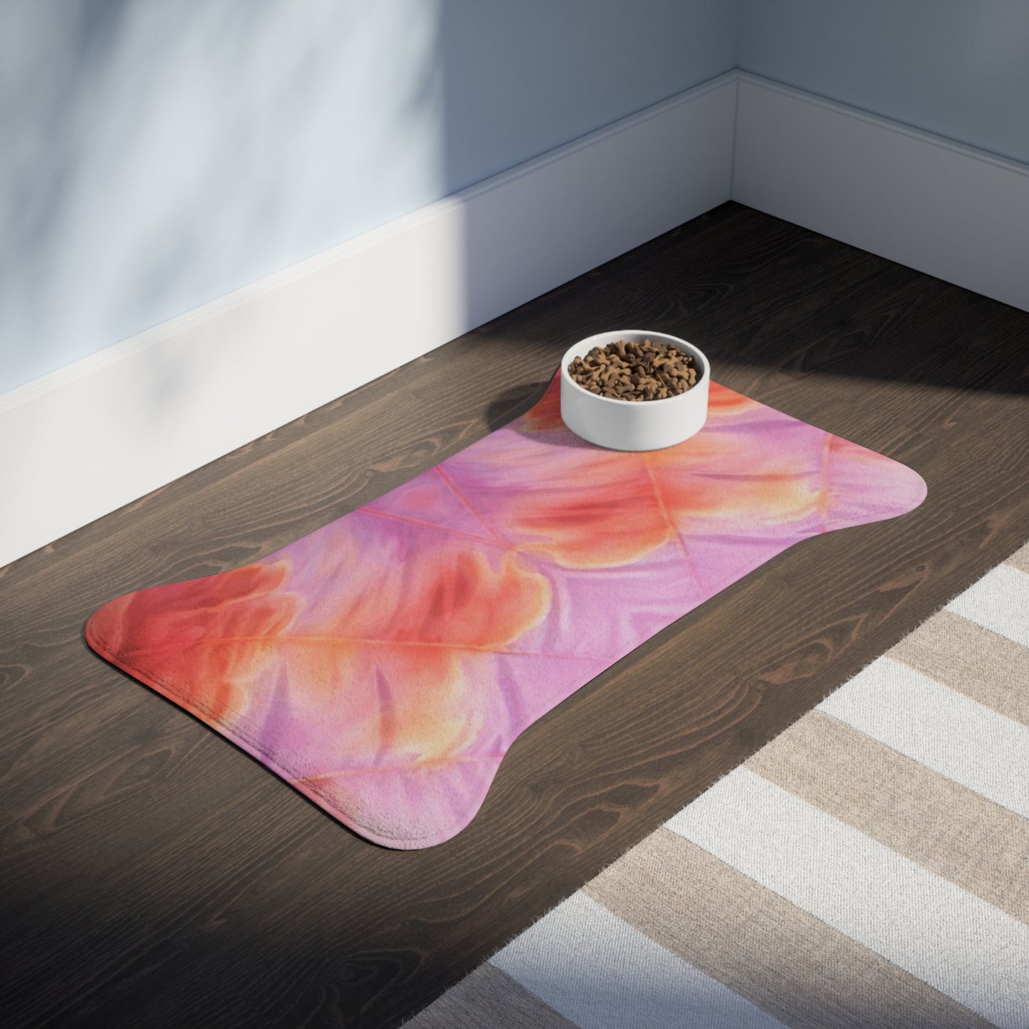 Miss Americana Pastel Floral Pet Feeding Mat — Waterproof, Non-Slip Bowl Placemat for Dogs & Cats
