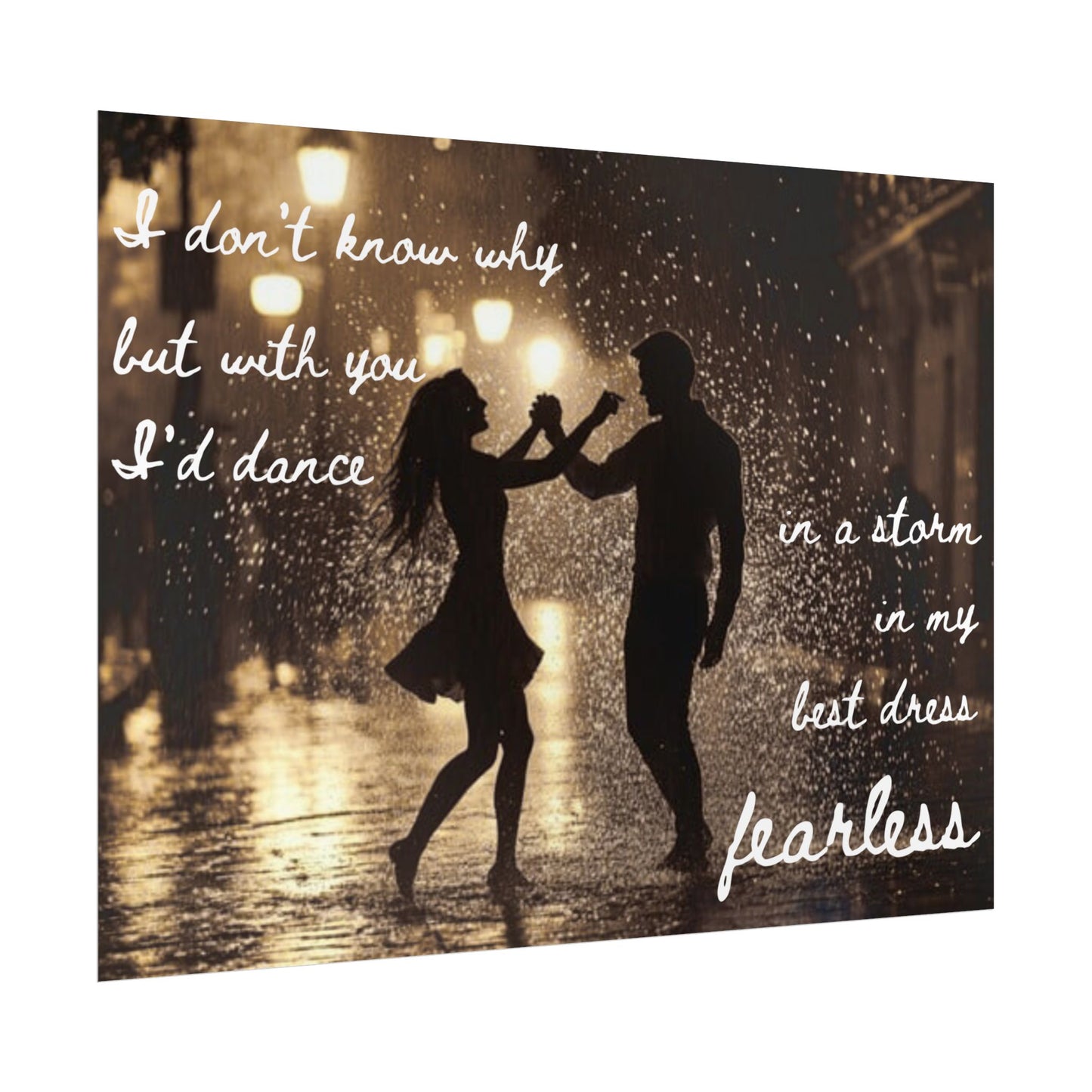 Fearless Dance Love Poster, Romantic Wall Art, Home Decor, Couple Gift, Wedding Anniversary, Inspirational Quote