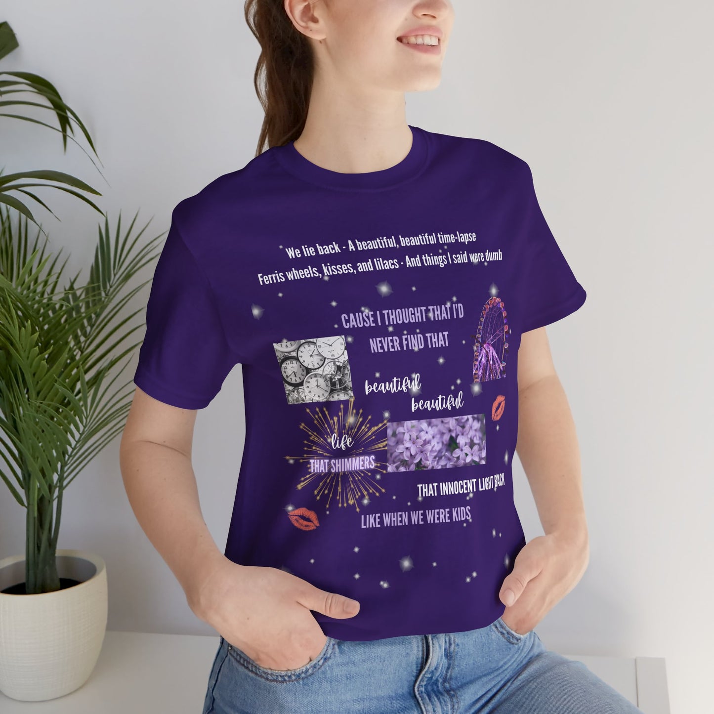 Eldest Daughter Collage Tee, Unisex Short Sleeve Jersey Tee, Motivational Shirt, Perfect Gift for Friends, Positive Vibes Apparel