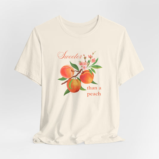Sweeter than a Peach, Softer than a Kitten - Bella Canvas Unisex Jersey T-Shirt | Graphic Tee for Cat Lovers, Gifts for Her, Birthday Present, Casual Wear, Peach and Kitten Designs