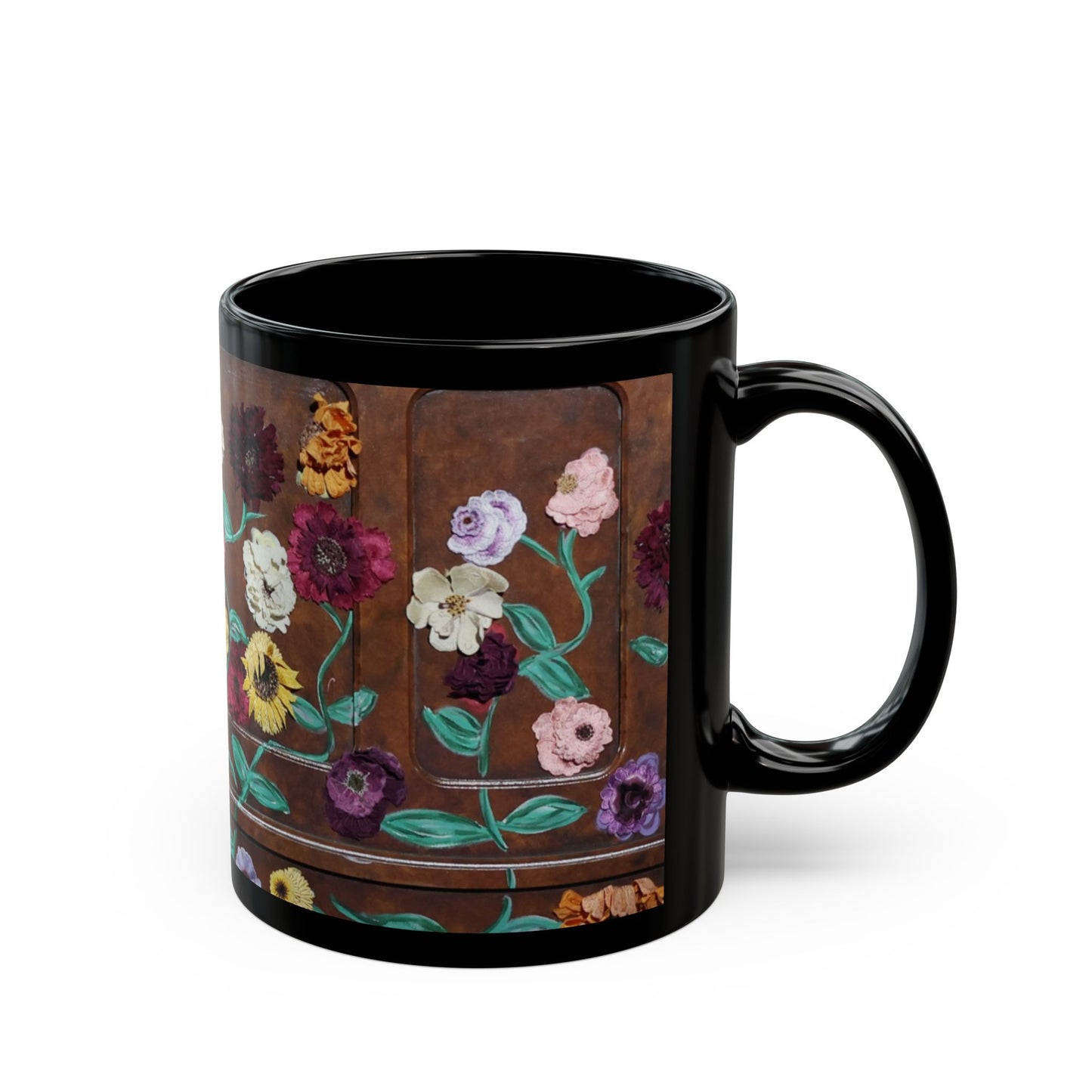 Surprise Song Floral Piano - Black Mug (11oz, 15oz)