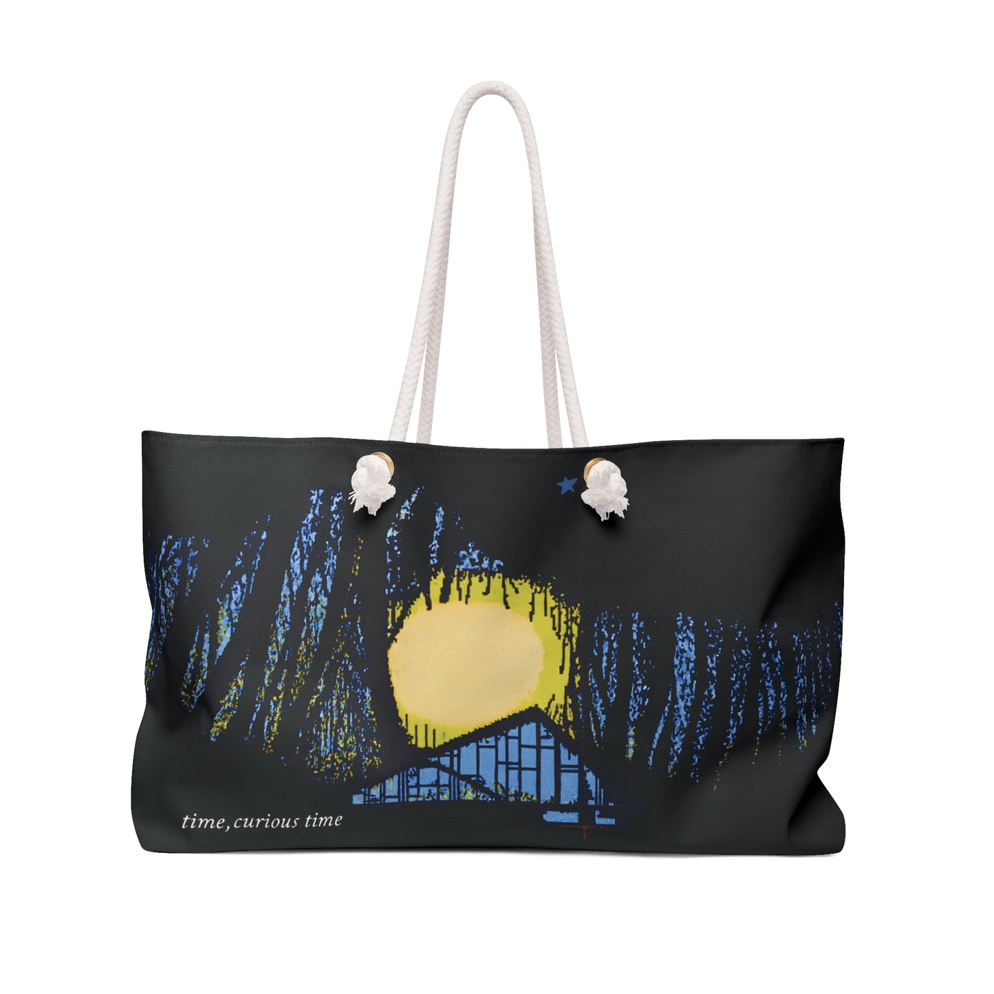 Cabin Weekender Bag — 'time, curious time' Travel Tote
